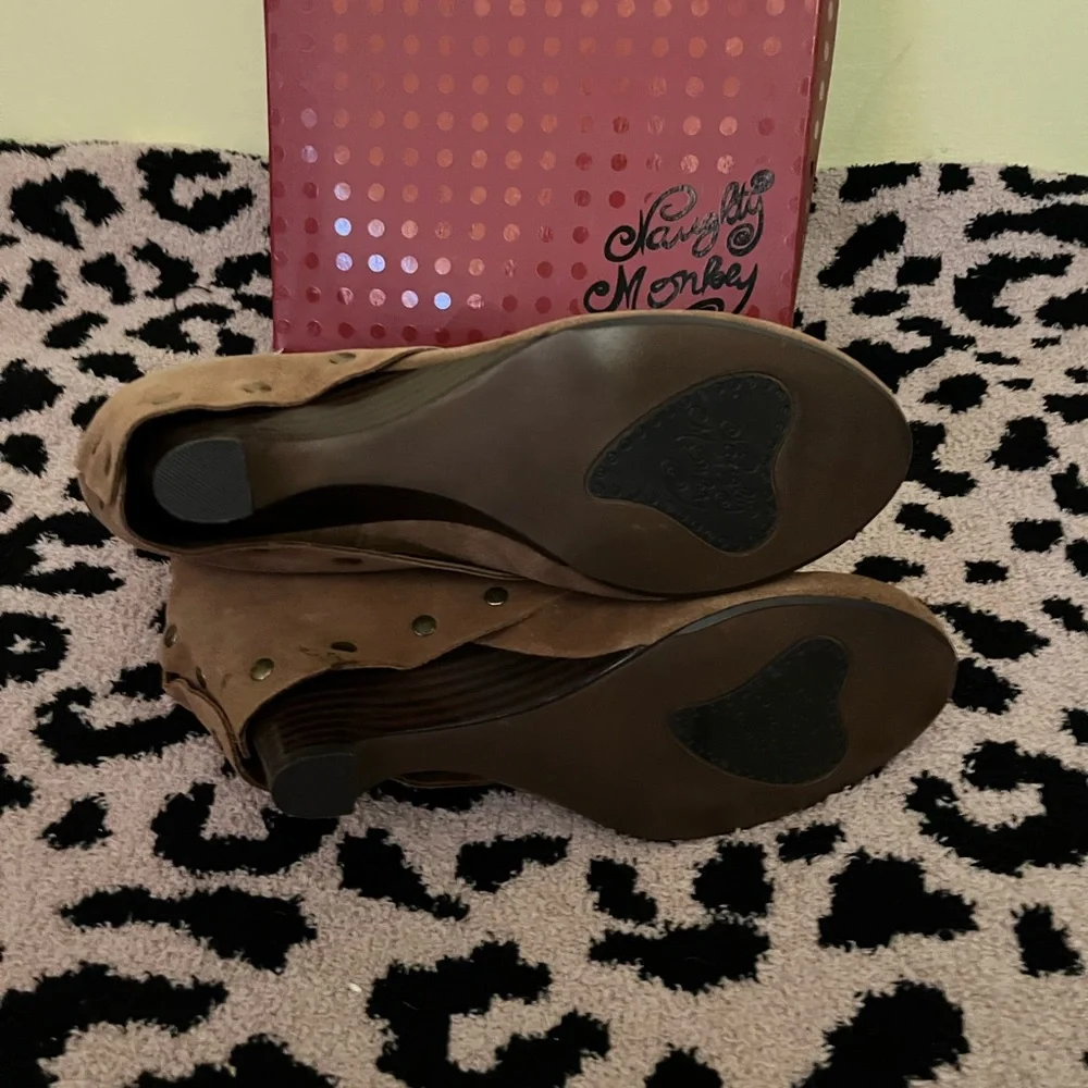 Naughty Monkey Tan Suede Ankle Booties - Picture 4 of 9